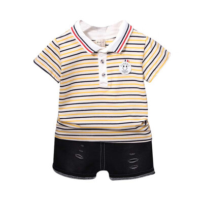 Baby Boy Clothes Summer Kids Clothes Sets Lapel T-shirtPants Suit stripe Printed Clothes Hot Sale Sport Suits
Baby Boy Clothes Summer Kids Clothes Sets Lapel T-shirtPants Suit stripe Printed Clothes Hot Sale Sport Suits