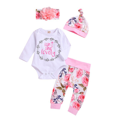 Girls Flower Printing Four Piece Set Fashion Cloth Set Lovely And Sweet Baby Cloth Trousers Hat And Headband
Girls Flower Printing Four Piece Set Fashion Cloth Set Lovely And Sweet Baby Cloth Trousers Hat And Headband