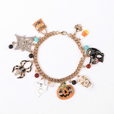 Horror Movie Charm Bracelet Gift Halloween Creepy Jewellery Skeleton Gifts Bracelets For Women Bracelet String