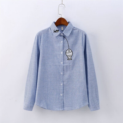 Fashion Fish Embroidery Long Sleeve Women Blouses Striped Shirt Cotton Casual Women Tops Blusas
Fashion Fish Embroidery Long Sleeve Women Blouses Striped Shirt Cotton Casual Women Tops Blusas