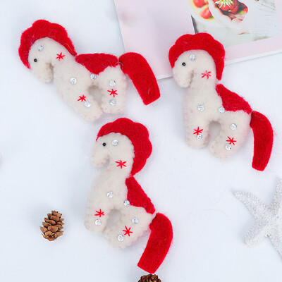 Siaonvr 3PCS HandmadeFeltPony Christmas Accessories Christmas Decorations