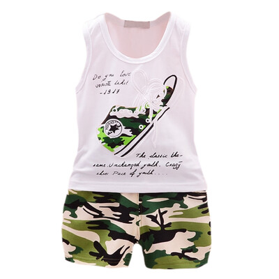2PcsSet Summer Baby Boys SleevelessCotton Camouflage Shoes Print Tops Blouse VestShorts Casual Outfits Sets
2PcsSet Summer Baby Boys SleevelessCotton Camouflage Shoes Print Tops Blouse VestShorts Casual Outfits Sets
