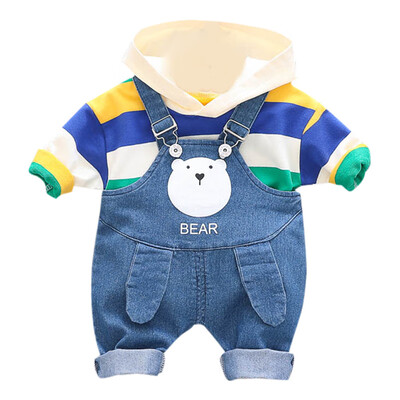 Cute Toddler Newborn Boy Autumn Outfits Long Sleeve Stripe Print Hoodie TopCartoon Strap Trousers Casual Sets
Cute Toddler Newborn Boy Autumn Outfits Long Sleeve Stripe Print Hoodie TopCartoon Strap Trousers Casual Sets