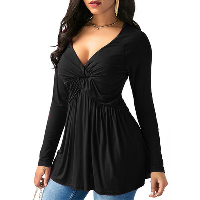 Women Autumn Plus Size Sexy Deep V Neck Long Sleeve Ruffle Solid T Shirt Loose Casual Tops
Women Autumn Plus Size Sexy Deep V Neck Long Sleeve Ruffle Solid T Shirt Loose Casual Tops