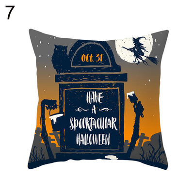 Halloween Pumpkin Spider Bat Pillow Case Cushion Cover Home Office Party Props