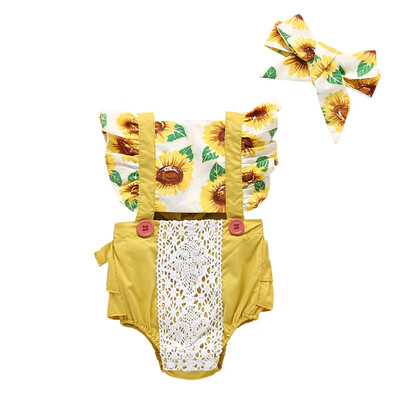 Summer Newborn Baby Girls Rompers Flowers Flare Sleeve Floral Print Jumpsuit For Girls Clothes With Headband
Summer Newborn Baby Girls Rompers Flowers Flare Sleeve Floral Print Jumpsuit For Girls Clothes With Headband