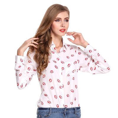 Turn-Down Collar Womens Shirt Casual Lip Print Long Sleeve Tops&Blouse Slim Blouses Summer Blus Top Women Clothing
Turn-Down Collar Womens Shirt Casual Lip Print Long Sleeve Tops&Blouse Slim Blouses Summer Blus Top Women Clothing