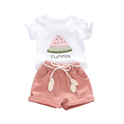 2019 toddler girl clothes short sleeve suit cute watermelon print girls soft casual shorts two-piece
2019 toddler girl clothes short sleeve suit cute watermelon print girls soft casual shorts two-piece