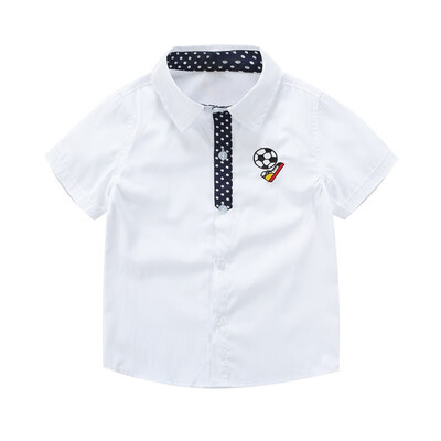 Summer Boys Football Shirts Kids Boy Cotton Short Sleeve Turn-down Collar Buttoned Casual Tees School Children Clothing 3-9Y
Summer Boys Football Shirts Kids Boy Cotton Short Sleeve Turn-down Collar Buttoned Casual Tees School Children Clothing 3-9Y
