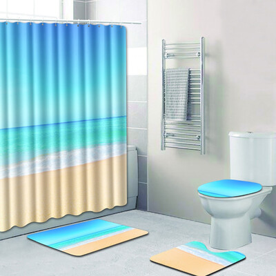 Gobestart 4PCS Sea Style Non Slip Toilet Polyester Cover Mat Set Bathroom Shower Curtain
Gobestart 4PCS Sea Style Non Slip Toilet Polyester Cover Mat Set Bathroom Shower Curtain