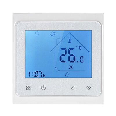 16A Programmable Electric Floor Heating Thermostat Temperature Controller Touchscreen LCD with Backlight Voice Control Function
16A Programmable Electric Floor Heating Thermostat Temperature Controller Touchscreen LCD with Backlight Voice Control Function