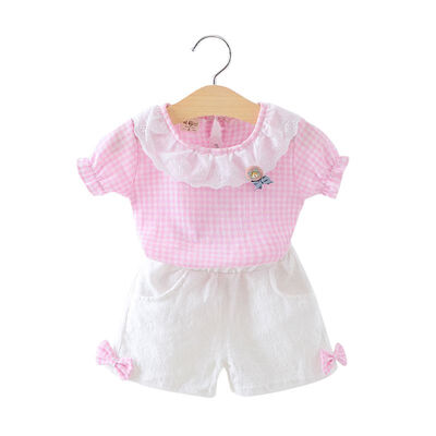 2019 Baby Kid Girl Clothes Summe Cute Plaid Lace Girl Clothing Set Short Sleeves TopShort Pant 2PCs Kids Clothes Set
2019 Baby Kid Girl Clothes Summe Cute Plaid Lace Girl Clothing Set Short Sleeves TopShort Pant 2PCs Kids Clothes Set