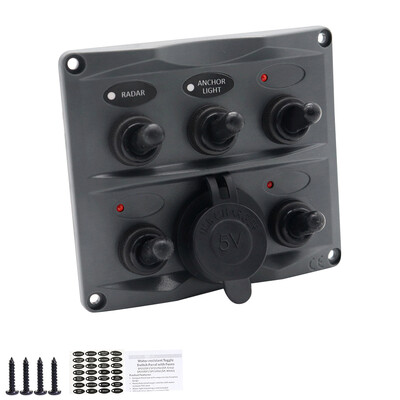 1224V Boat Car Bus 5 Channel Toggle Switch Button OnOff Panel LED Indicator Light Daul USB Charger
1224V Boat Car Bus 5 Channel Toggle Switch Button OnOff Panel LED Indicator Light Daul USB Charger