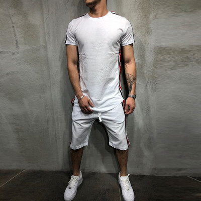 Toponeto Mens Summer Leisure Stripe Color Collision Short Sleeve Shorts Sports Thin Sets
Toponeto Mens Summer Leisure Stripe Color Collision Short Sleeve Shorts Sports Thin Sets