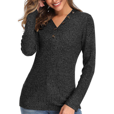 2019 Hot Sale Women Fashion Casual All-match Autumn And Winter Sweater V-neck Button Long-sleeved Slim Solid Color Sweater
2019 Hot Sale Women Fashion Casual All-match Autumn And Winter Sweater V-neck Button Long-sleeved Slim Solid Color Sweater