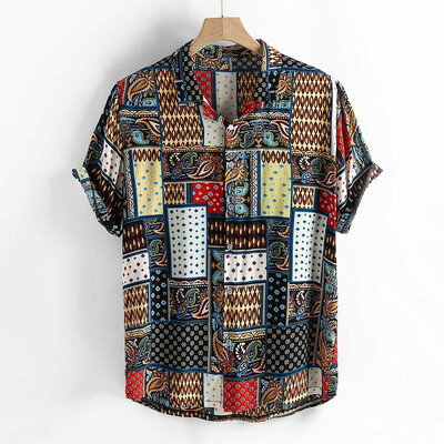 Toponeto Mens Vintage Ethnic Style Printing Loose Short Sleeve Stand Collar Casual Shirt
Toponeto Mens Vintage Ethnic Style Printing Loose Short Sleeve Stand Collar Casual Shirt