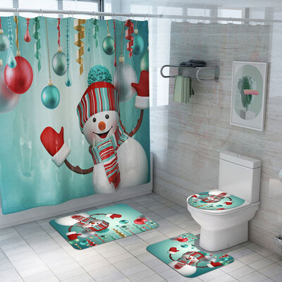 Christmas Print Shower Curtain Carpet Mat Combination Bathroom Toilet Mat Bathroom Curtain Set 3 Piece Set
Christmas Print Shower Curtain Carpet Mat Combination Bathroom Toilet Mat Bathroom Curtain Set 3 Piece Set