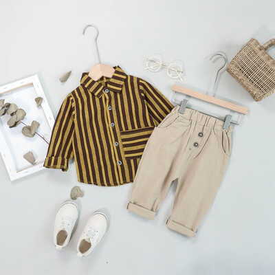 Autumn Children Baby Boys Casual Long Sleeve Striped Print Blouse Tops Solid Color Trouser 2pcs Kids Costume Set
Autumn Children Baby Boys Casual Long Sleeve Striped Print Blouse Tops Solid Color Trouser 2pcs Kids Costume Set