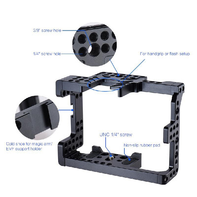 Andoer Protective Video Camera Cage Stabilizer Protector w Top Handle for Sony A7II A7RII A7SII ILDC Mirrorless Camcorder
Andoer Protective Video Camera Cage Stabilizer Protector w Top Handle for Sony A7II A7RII A7SII ILDC Mirrorless Camcorder