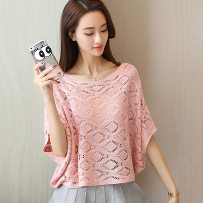 Women Elegant Knitted Womens Tops And Blouses Hollow Out Batwing Sleeve O-Neck Summer Tops Blusas Mujer De Moda 2019
Women Elegant Knitted Womens Tops And Blouses Hollow Out Batwing Sleeve O-Neck Summer Tops Blusas Mujer De Moda 2019