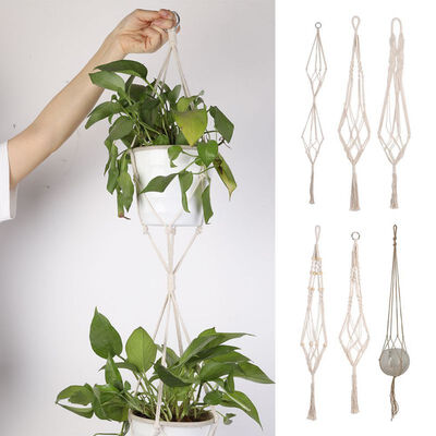 Hand-woven Cotton Rope Plant Hangers Flower Pot Hanging Planter Basket Holder For Balcony Garden Decor
Hand-woven Cotton Rope Plant Hangers Flower Pot Hanging Planter Basket Holder For Balcony Garden Decor