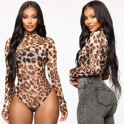 US Women Sexy Leopard High Neck Bodysuit Ladies Long Sleeve Romper Top Clothes
US Women Sexy Leopard High Neck Bodysuit Ladies Long Sleeve Romper Top Clothes