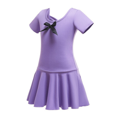 Children Girls dance dress Cotton Mesh Bow Decoration Round Collar Short-sleeved Dance Practicing Dress Gymnastics Clothes
Children Girls dance dress Cotton Mesh Bow Decoration Round Collar Short-sleeved Dance Practicing Dress Gymnastics Clothes