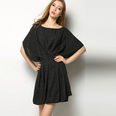 Lovaru ™New 2015 fashion Contracted temperament bat sleeve dress Round collar pure mini dress with short sleeves
Lovaru ™New 2015 fashion Contracted temperament bat sleeve dress Round collar pure mini dress with short sleeves