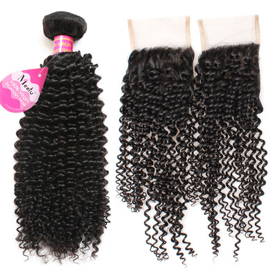 Cheap 7A Brazilian Curly Hair 8-28 Inch 100g 4 Bundles With 4*4 Lace Closure Deals Factory Selling Kinky Curly Virgin Hair Wet And
Cheap 7A Brazilian Curly Hair 8-28 Inch 100g 4 Bundles With 4*4 Lace Closure Deals Factory Selling Kinky Curly Virgin Hair Wet And