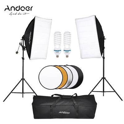 Andoer Photography Studio Softbox Lighting Tent Kit Photo Video Equipment 2 135W Bulb 2 Light Stand 2 Softbox 1 60cm 5in1
Andoer Photography Studio Softbox Lighting Tent Kit Photo Video Equipment 2 135W Bulb 2 Light Stand 2 Softbox 1 60cm 5in1
