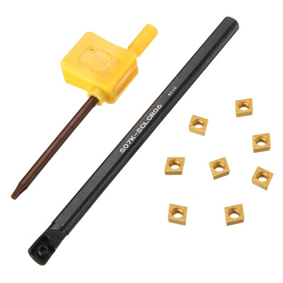 7x125MM S07K-SCLCR06 Lathe Turning Tool Boring Bar Holder 8Pcs CCMT0602 Inserts Wrench
7x125MM S07K-SCLCR06 Lathe Turning Tool Boring Bar Holder 8Pcs CCMT0602 Inserts Wrench