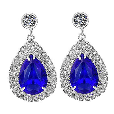 Yoursfs CZ Stud Earrings Navy Blue Teardrop Dangle Crystal Drop Earrings Pierced Austrian Style
Yoursfs CZ Stud Earrings Navy Blue Teardrop Dangle Crystal Drop Earrings Pierced Austrian Style