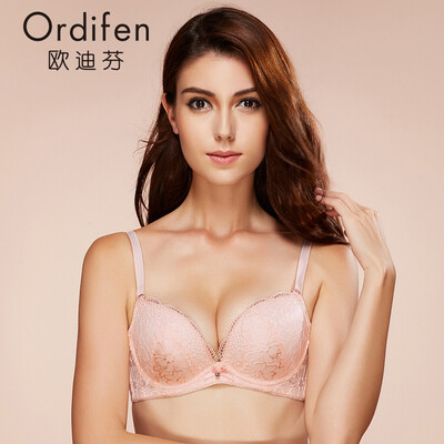 Ou Difen water bag deep V gather lace bra 2017 new sexy underwear ladies small bra XB6157 jade pink orange 70B
Ou Difen water bag deep V gather lace bra 2017 new sexy underwear ladies small bra XB6157 jade pink orange 70B