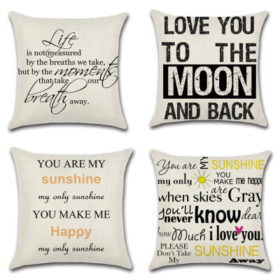 Cotton Linen You Are My Sunshine Decorative Pillowcase Throw Pillow Cushion Cover Square 18" * 18" Home Life
Cotton Linen You Are My Sunshine Decorative Pillowcase Throw Pillow Cushion Cover Square 18" * 18" Home Life