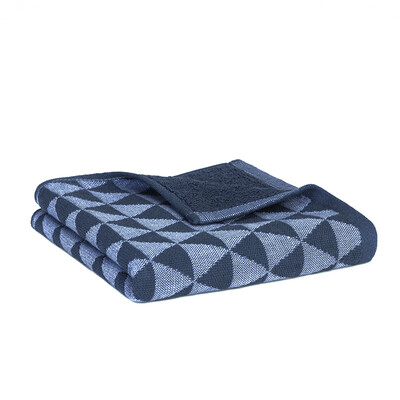 New Jia Bai towel cotton noodles wash towel hollow yarn dyed jacquard blue single installed Jingdong self-owned Jingdong own brand