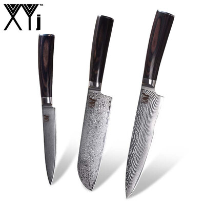 XYj Damascus Knife 8" Chef 7" Santoku 5" Utility Kitchen Knife 73 Layers Damascus Steel Cooking Tools 3 Piece Set
XYj Damascus Knife 8" Chef 7" Santoku 5" Utility Kitchen Knife 73 Layers Damascus Steel Cooking Tools 3 Piece Set