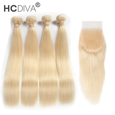 HCDIVA 613 Blonde Virgin Hair 4 Bundles With Closure 4*4 Lace Size,Blonde Bundles Brazilian Hair Extensions Straight Hair Bundle
HCDIVA 613 Blonde Virgin Hair 4 Bundles With Closure 4*4 Lace Size,Blonde Bundles Brazilian Hair Extensions Straight Hair Bundle