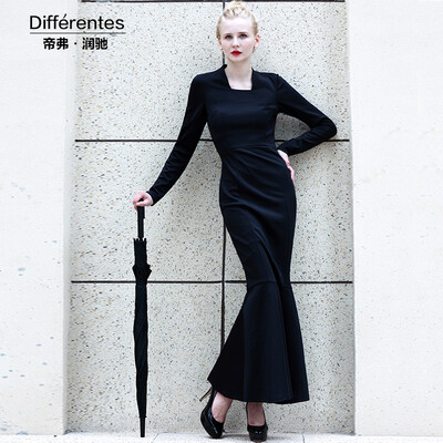 DF · RS Long-sleeved autumn&winter long-sleeved dress female black Slim temperament package hip fishtail skirt step skirt
DF · RS Long-sleeved autumn&winter long-sleeved dress female black Slim temperament package hip fishtail skirt step skirt