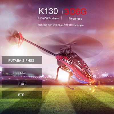 WLtoys XK K130 RC Helicopter 24G 6CH Brushless 3D6G Flybarless Compatible with FUTABA S-FHSS Stunt Helicopter Toy with 3 Batterie
WLtoys XK K130 RC Helicopter 24G 6CH Brushless 3D6G Flybarless Compatible with FUTABA S-FHSS Stunt Helicopter Toy with 3 Batterie
