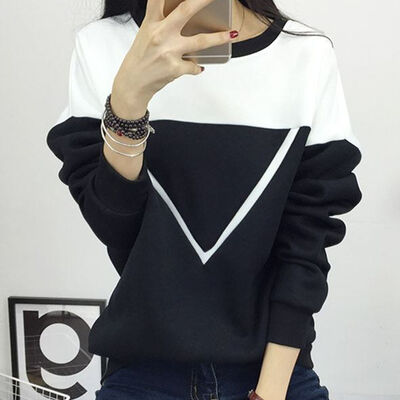 Winter New Fashion Black&White Spell Color Patchwork Hoodies Women V Pattern Pullover Sweatshirt Female Tracksuit -XXL
Winter New Fashion Black&White Spell Color Patchwork Hoodies Women V Pattern Pullover Sweatshirt Female Tracksuit -XXL