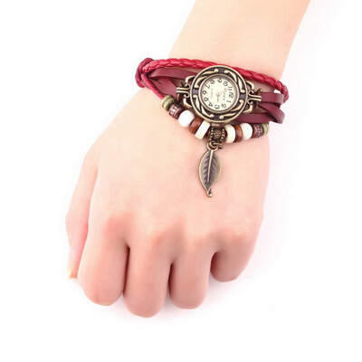 Fashion Retro Leaf Bracelet Watch Quartz Movement Wrist Watch Girl Women
Fashion Retro Leaf Bracelet Watch Quartz Movement Wrist Watch Girl Women