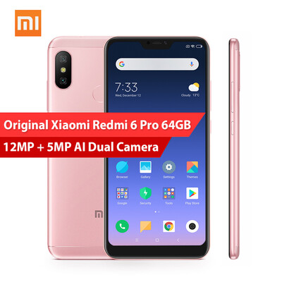 Original Xiaomi Redmi 6 Pro 4GB 64GB Google Play 584 inch 199 Full Screen Snapdragon 625 Octa Core 12MP5MP Dual Camera Cellphon
Original Xiaomi Redmi 6 Pro 4GB 64GB Google Play 584 inch 199 Full Screen Snapdragon 625 Octa Core 12MP5MP Dual Camera Cellphon