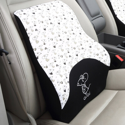 JiGi GiGi car waist GT-W008 space memory cotton pillow back cushion car office waist pillow cartoon black white