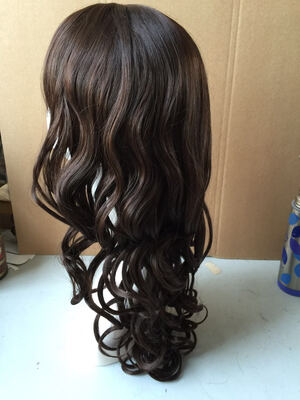 Bond synthetic wig #2/33 color wavy synthetic hair machine made hair wig with side bangs
Bond synthetic wig #2/33 color wavy synthetic hair machine made hair wig with side bangs