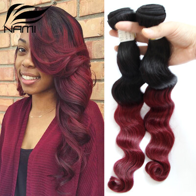 Nami Hair 4 Bundles T1B/Burgundy Ombre Brazilian Human Hair Loose Wave Weaves Two Tone Color 12"-26" 100% Human Hair Extension
Nami Hair 4 Bundles T1B/Burgundy Ombre Brazilian Human Hair Loose Wave Weaves Two Tone Color 12"-26" 100% Human Hair Extension