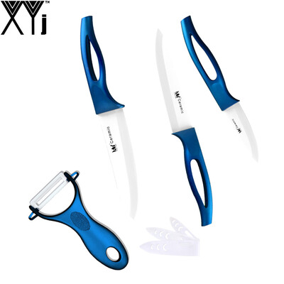 Eco-Friendly Blue Handle Ceramic Knives 6" Chef 5" Slicing 3" Fruit Sharp Kitchen Knives With Sharp Peeler XYJ Cooking Tools
Eco-Friendly Blue Handle Ceramic Knives 6" Chef 5" Slicing 3" Fruit Sharp Kitchen Knives With Sharp Peeler XYJ Cooking Tools