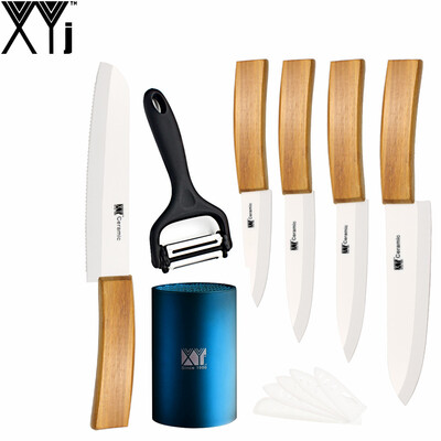XYj Brand 7 Pcs Zirconia Ceramic Knife Set Blue Knife Holder Multifunctional Peeler 3" 4" 5" 6" Bamboo Handle Kitchen Knives Kit
XYj Brand 7 Pcs Zirconia Ceramic Knife Set Blue Knife Holder Multifunctional Peeler 3" 4" 5" 6" Bamboo Handle Kitchen Knives Kit