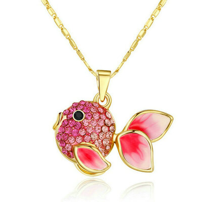 Yoursfs® 18K Yellow Gold Plated Cute Goldfish Necklace Use Pink Austrian Crystal Fashion Gemstone Necklace
Yoursfs® 18K Yellow Gold Plated Cute Goldfish Necklace Use Pink Austrian Crystal Fashion Gemstone Necklace