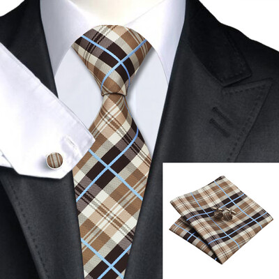 N-0382 Vogue Men Silk Tie Set Brown Plaids Necktie Handkerchief Cufflinks Set Ties For Men Formal Wedding Business wholesale
N-0382 Vogue Men Silk Tie Set Brown Plaids Necktie Handkerchief Cufflinks Set Ties For Men Formal Wedding Business wholesale