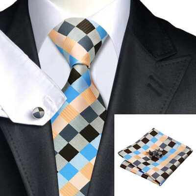 N-0275 Vogue Men Silk Tie Set Blue Plaid Necktie Handkerchief Cufflinks Set Ties For Men Formal Wedding Business wholesale
N-0275 Vogue Men Silk Tie Set Blue Plaid Necktie Handkerchief Cufflinks Set Ties For Men Formal Wedding Business wholesale